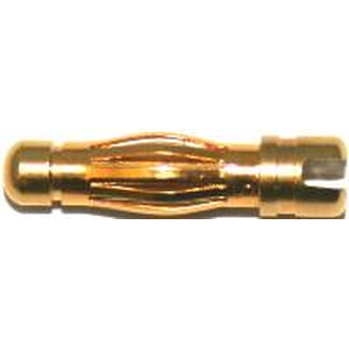 Muldental Elektronik MU-81411 4 mm Goldverbinder, Stecker / male, für Platinenmontage, lose, - Made in Germany -